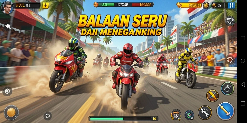 Gameplay balapan mendebarkan di 33L dengan mobil cepat dan trek menantang.