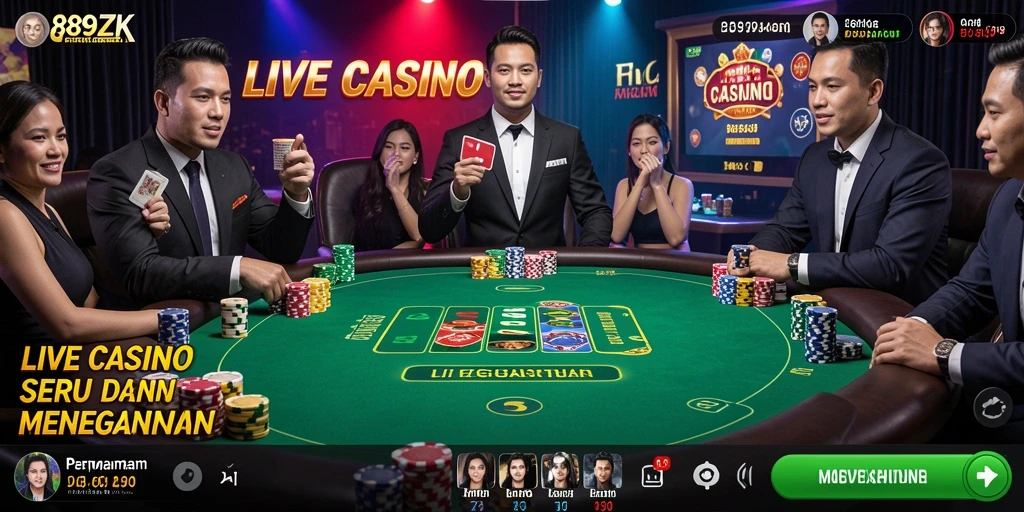 Tangkapan layar 889ZK menampilkan momen seru dalam permainan Live Casino yang mendebarkan.