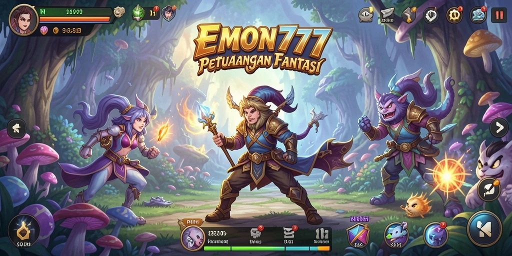 Gameplay seru EMON777 saat menjelajahi dunia fantasi.
