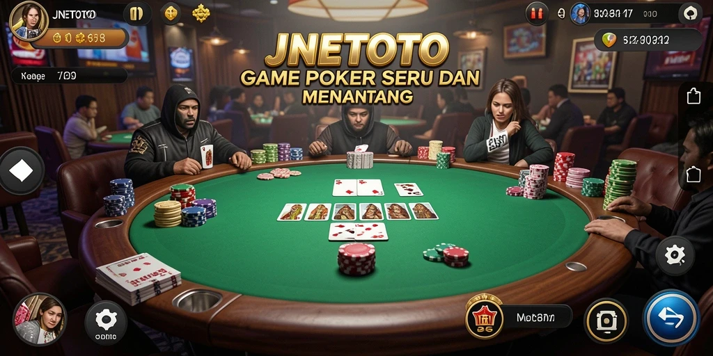 Tampilan gameplay menarik dengan suasana Poker yang mendebarkan.