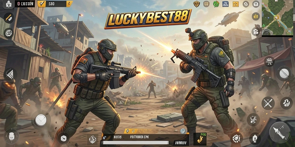 Tampilan langsung gameplay seru dari LUCKYBEST88 Battle Royale.