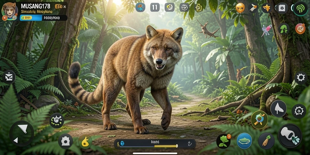 Screenshot gameplay yang menampilkan interaksi karakter dalam MUSANG178.