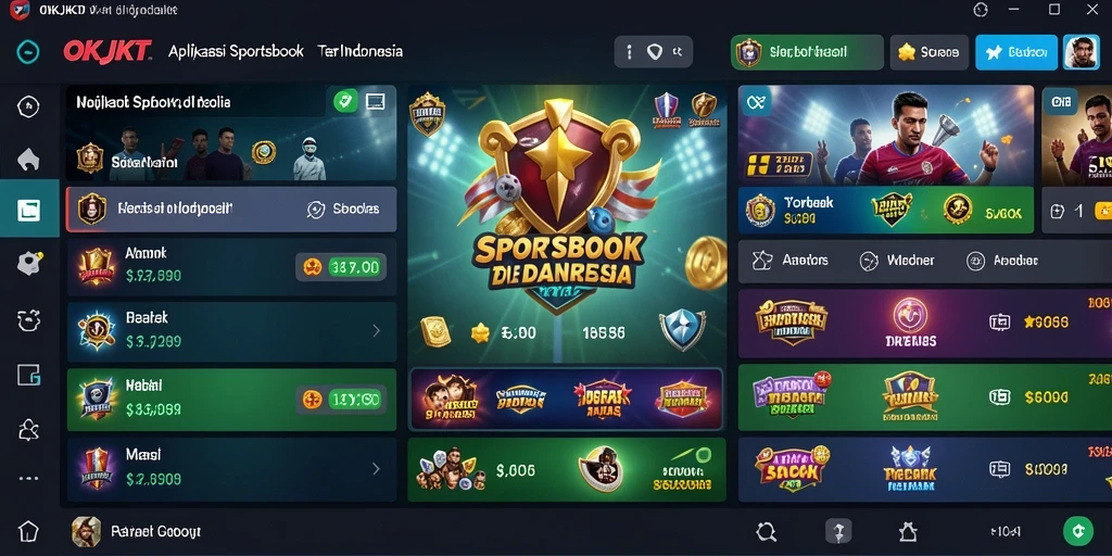 Tampilan utama aplikasi OKJKT menunjukkan taruhan olahraga yang menarik.