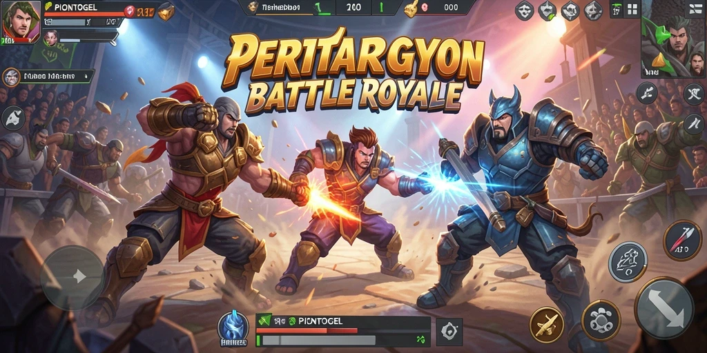 Tampilan gameplay seru dari PIONTOGEL dalam pertarungan Battle Royale.