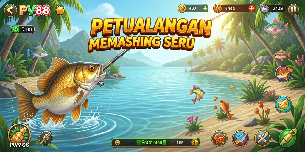 Tampilan utama gameplay PPV88 dengan aksi memancing yang menarik.