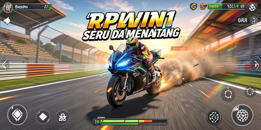 Gameplay seru dalam balapan motor yang mendebarkan.
