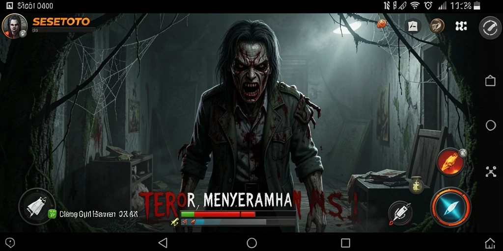 Screenshot SESETOTO menampilkan momen menegangkan dalam permainan horor.