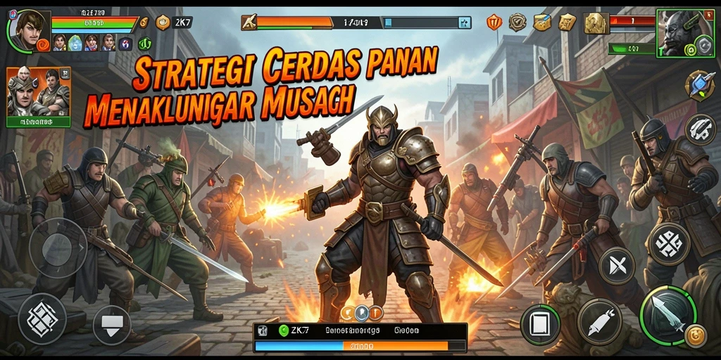 Screenshot gameplay ZK7 menampilkan aksi strategi yang mendebarkan.